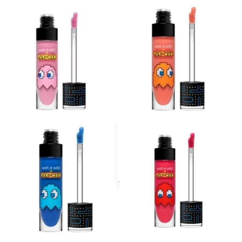 🆕🍎 SET OF 4 Pac-Man Lip Glosses - Wet n Wild - NEW - Limited Edition - Picture 3 of 3